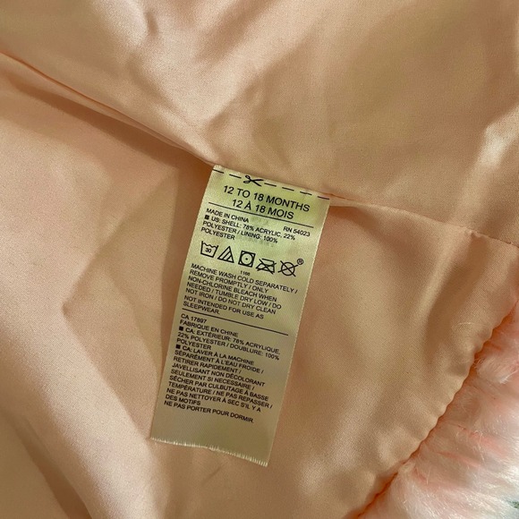 Girls JANIE AND JACK Pink Faux Fur Coat The Flute Line 2020 12-18 Months - Picture 10 of 12